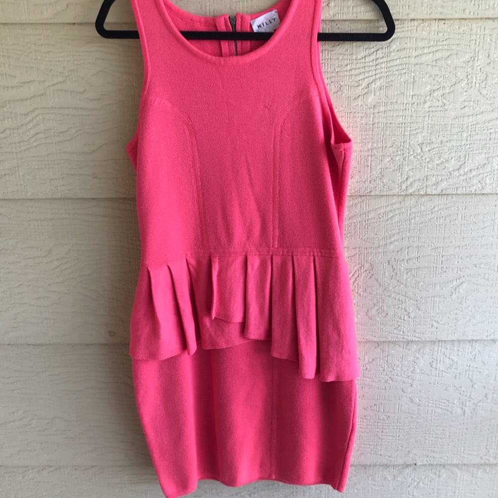 Milly knit peplum cocktail dress